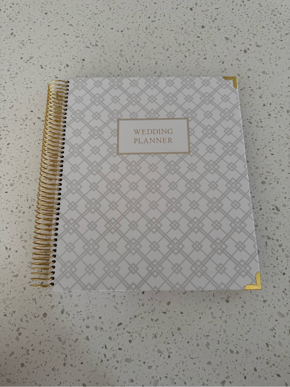 Wedding Planner Notebook in White and Gold